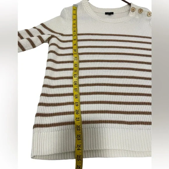 Talbots Crewneck Metallic Striped Knit Sweater Size L - Picture 7 of 8